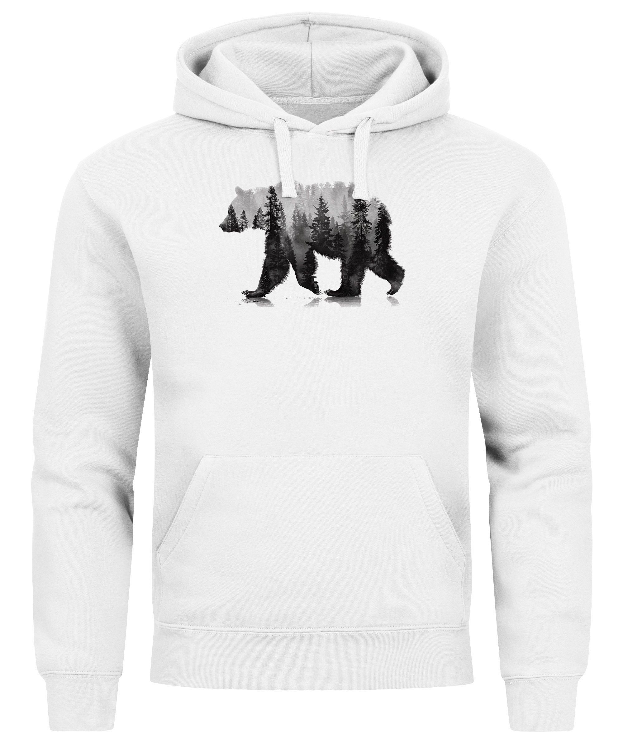 Neverless Hoodie Hoodie Herren Print Bär günstig online kaufen
