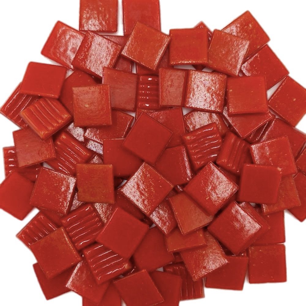 Armena Mosaikfliesen Glasmosaikfliesen Bastel Mosaiksteine 2cm(900g) für Deko & Handarbeit, rot