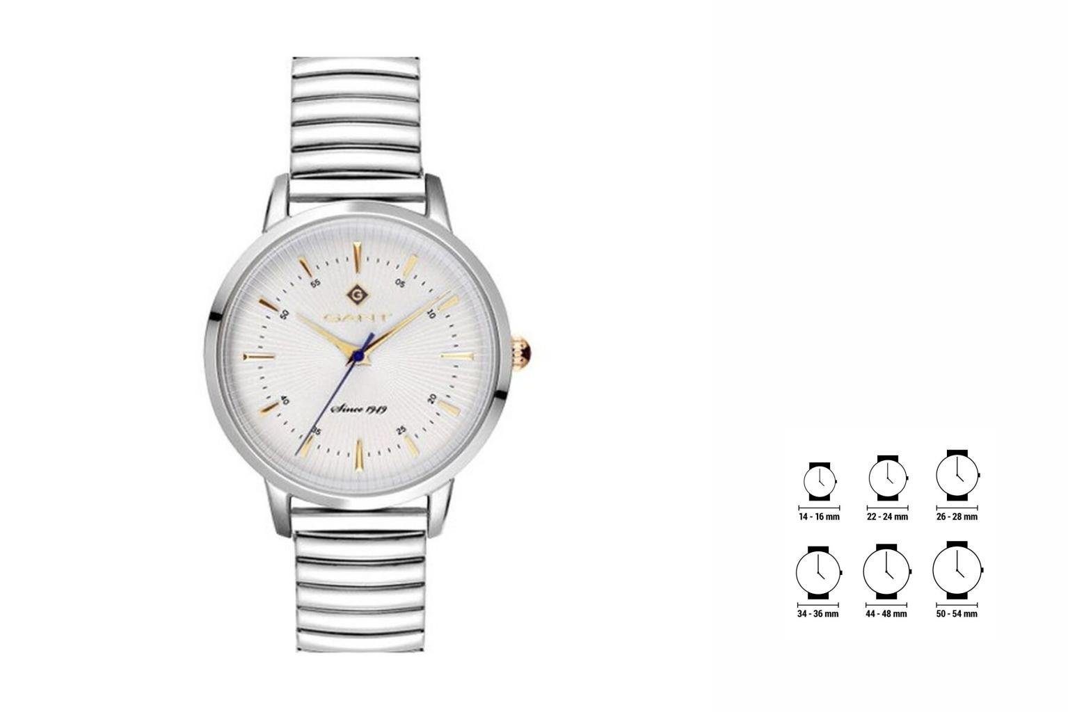 Gant Quarzuhr Gant Herrenuhr G167001 Silberfarben Edelstahl Armbanduhr