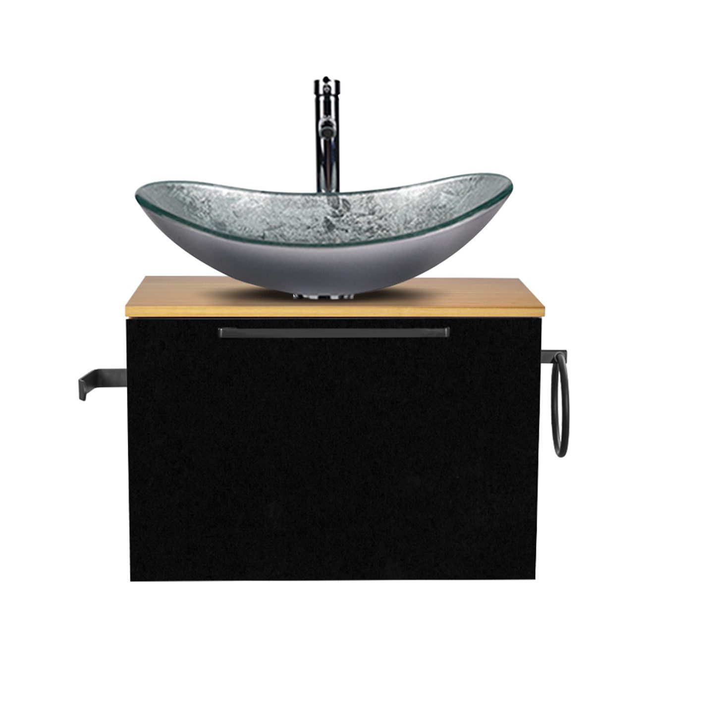 Puluomis Badezimmer-Set Waschbeckenunterschrank 60cm mit Waschbecken, günstig online kaufen