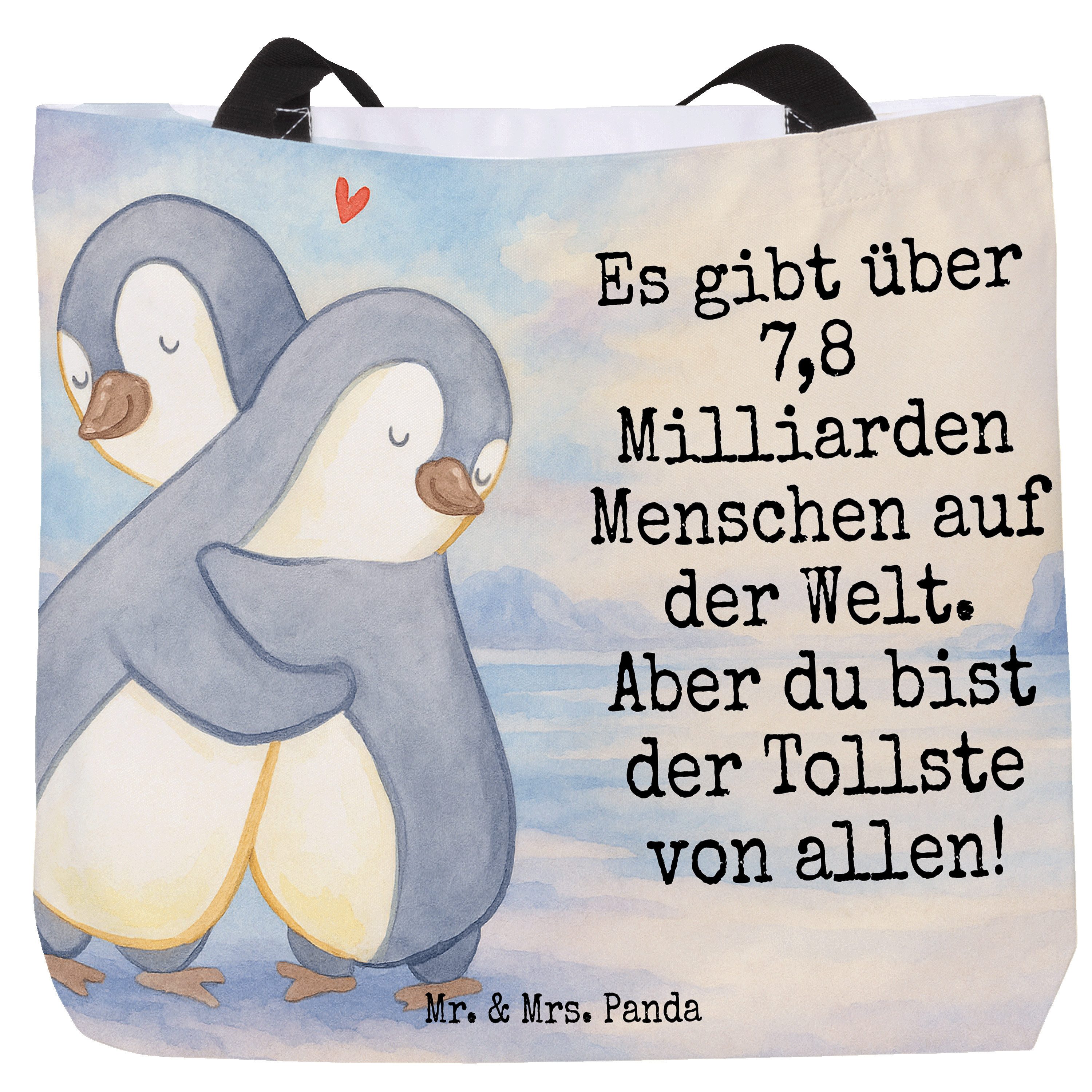 Shopper Pinguine Kuscheln Design, Strandtasche, Weiß, Geschenk für Freundin
