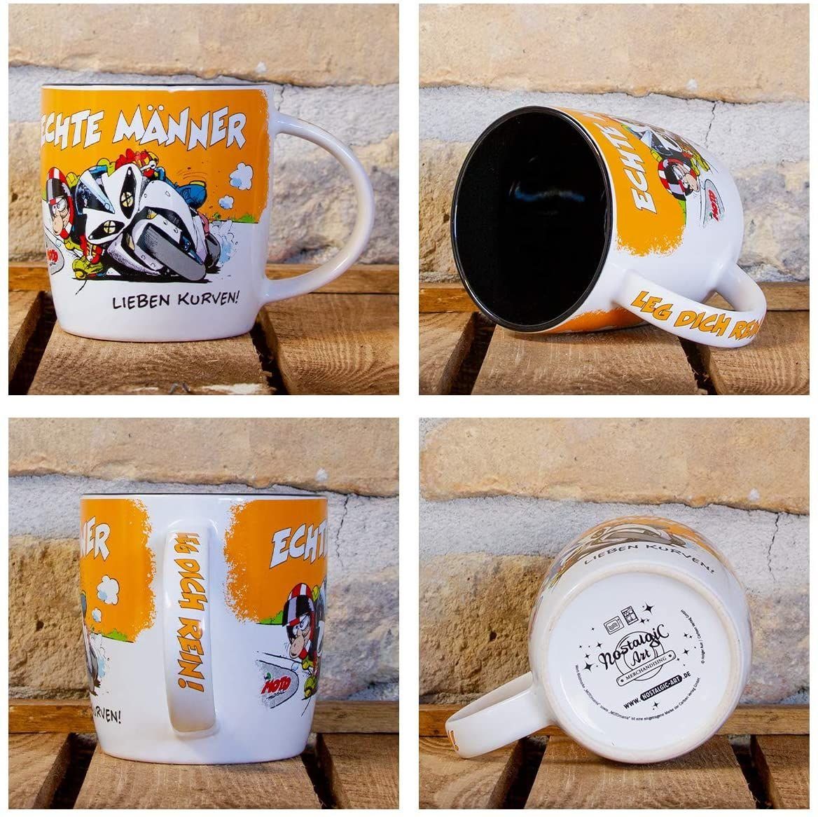 MOTOmania - Echte lieben Kurven! Nostalgic-Art Tasse Kaffeetasse - Männer