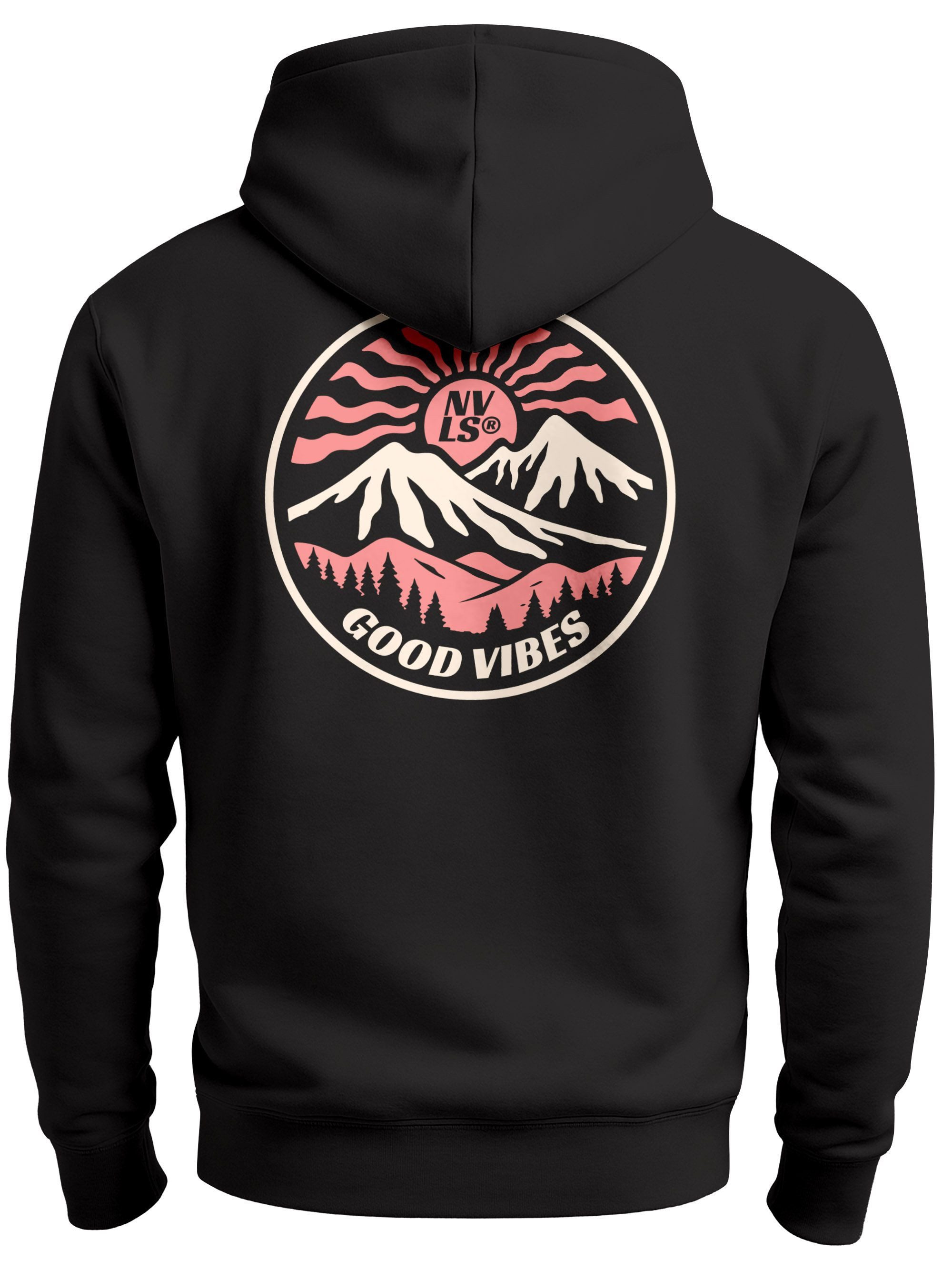 Neverless Hoodie Herren Hoodie Backprint Good Vibes Outdoor Statement Kapuzen-Pullover
