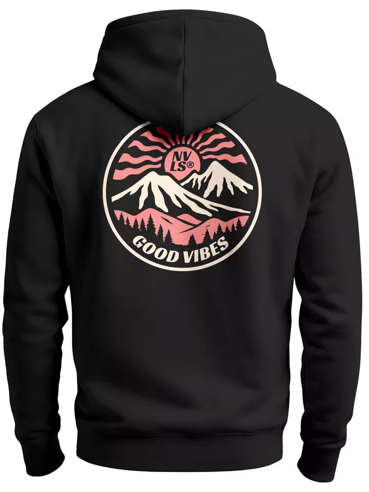 Neverless Hoodie Herren Hoodie Backprint Good Vibes Outdoor Statement Kapuzen-Pullover