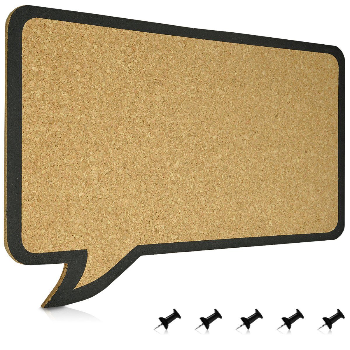 Memoboard Kork Memoboard Sprechblase - 44x29cm inkl. 5 Pins - Pin Board Korkwand