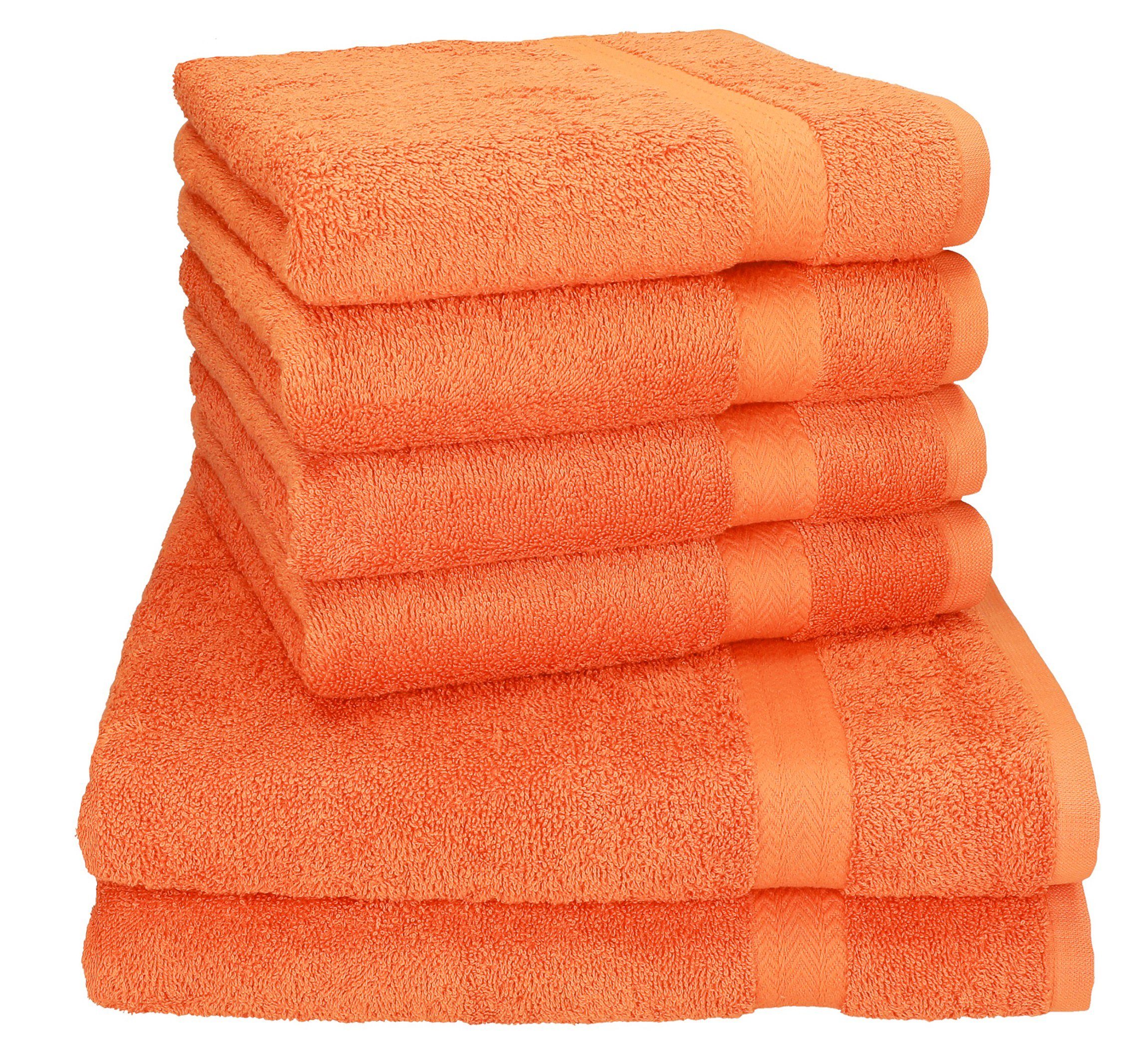 Handtücher-Set-100% Betz PREMIUM Baumwolle, Handtuch-Set Handtuch Baumwolle, -6 Betz (6-tlg) 100% teiliges Set orange