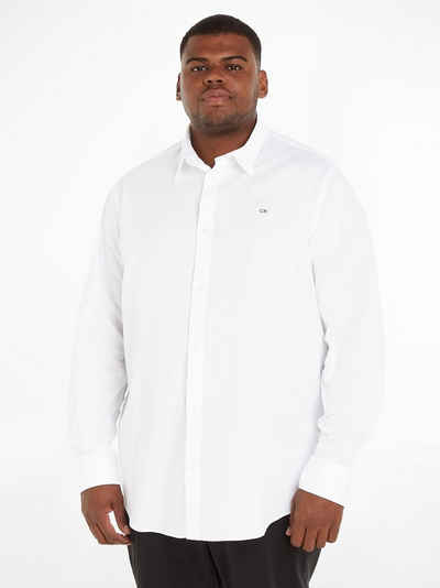 Calvin Klein Big&Tall Langarmhemd BT_STRETCH POPLIN SLIM SHIRT in großen Größen mit durchgehender Knopfleiste