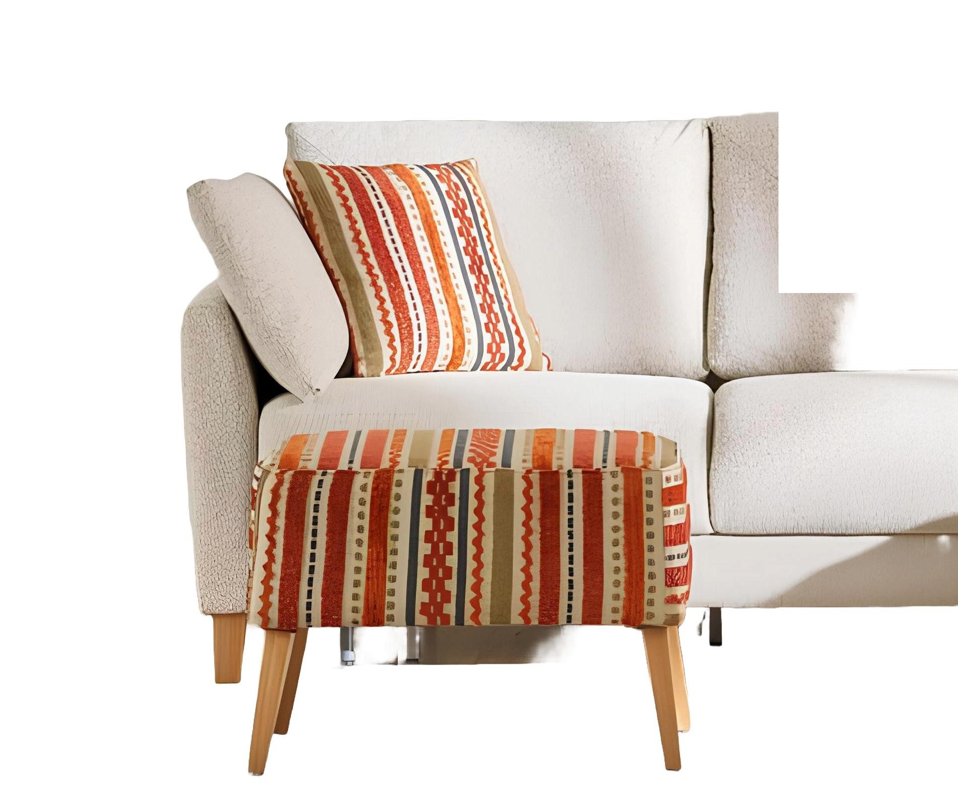 Xlmoebel Hocker Polsterhocker in bunter Stoffausführung mit einem Sitzplatz (Puff), Hergestellt in Europa