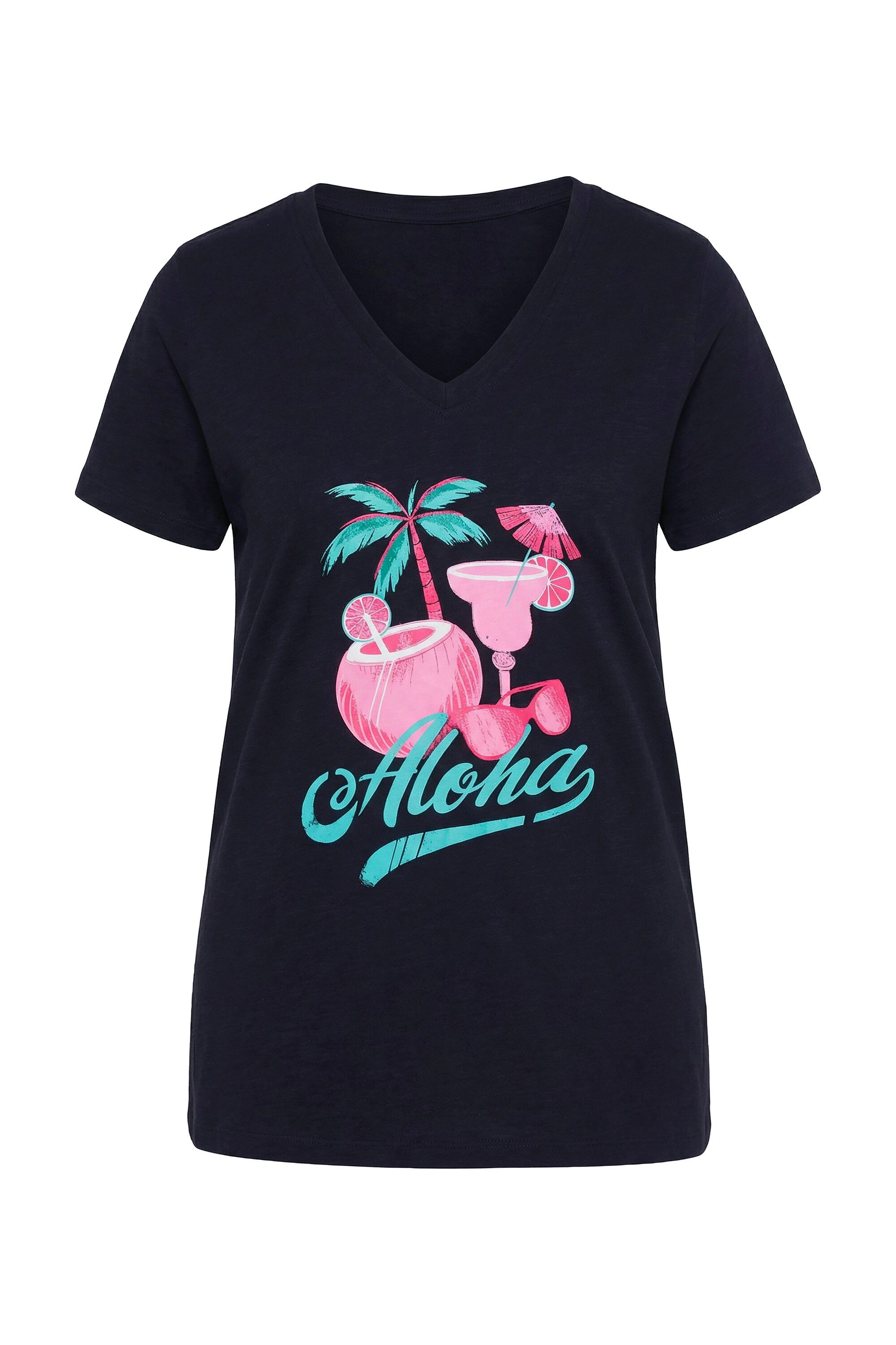 T-Shirt T-Shirt bequeme Passform Aloha Motiv