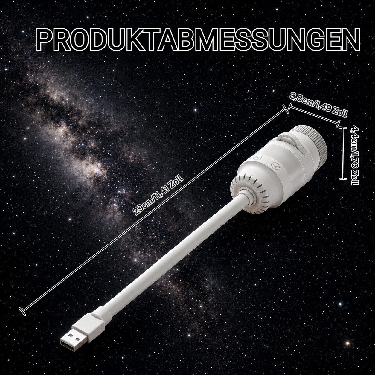 VIVIHEYDAY LED Nachtlicht 2 in-1 Galaxy Projector Night Light, Sternenhimmel Projektor für Auto, Schlafzimmerdekoration & Kinderzimmer, 360° Drehung, USB-Stromversorgung