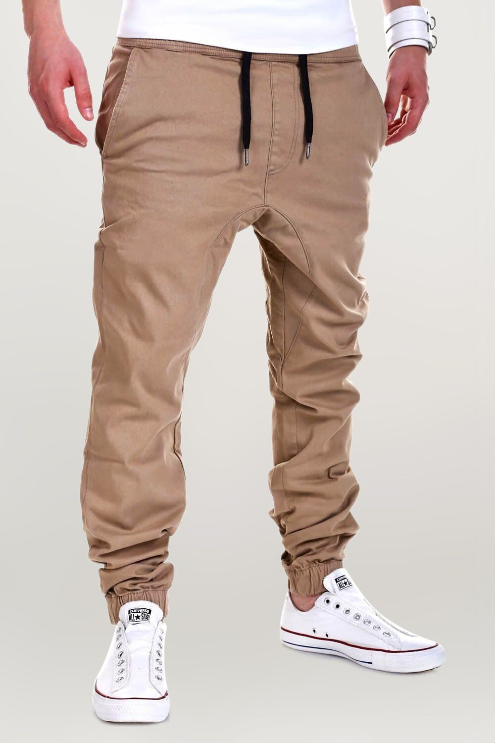 LUKE mit Chinohose Bund elastischem beige behype