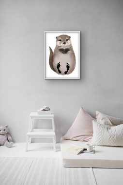 Freusel Poster Otter, Fußabdruck-Set für Babys, A4-Druck, Stempel, Bilderrahmen