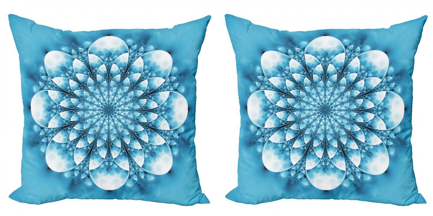 Kissenbezüge Modern Accent Doppelseitiger Digitaldruck, Abakuhaus (2 Stück), Blauer Mandala Abstrakt Exotische Blumen