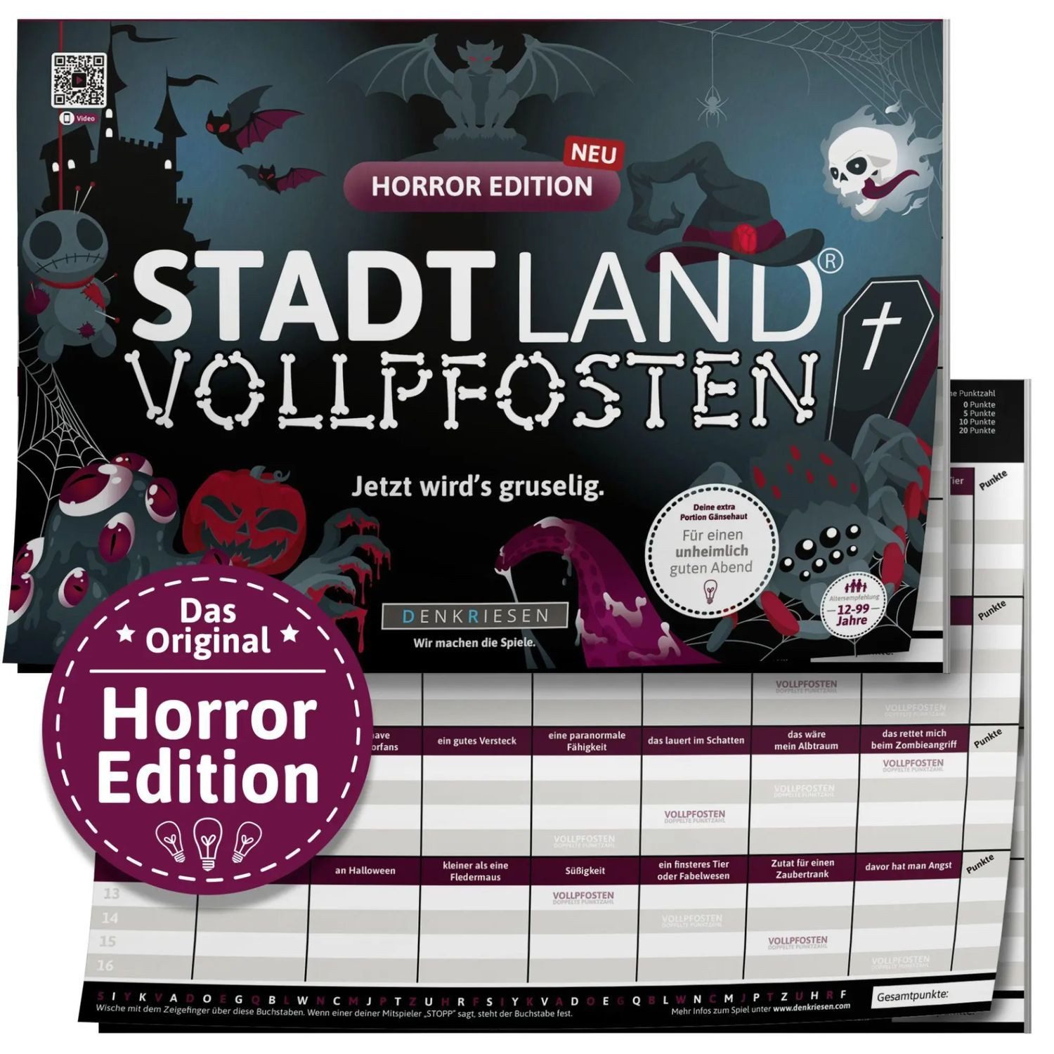 Denkriesen Spiel DENKRIESEN - STADT LAND VOLLPFOSTEN® - HORROR EDITION - "Jetzt...