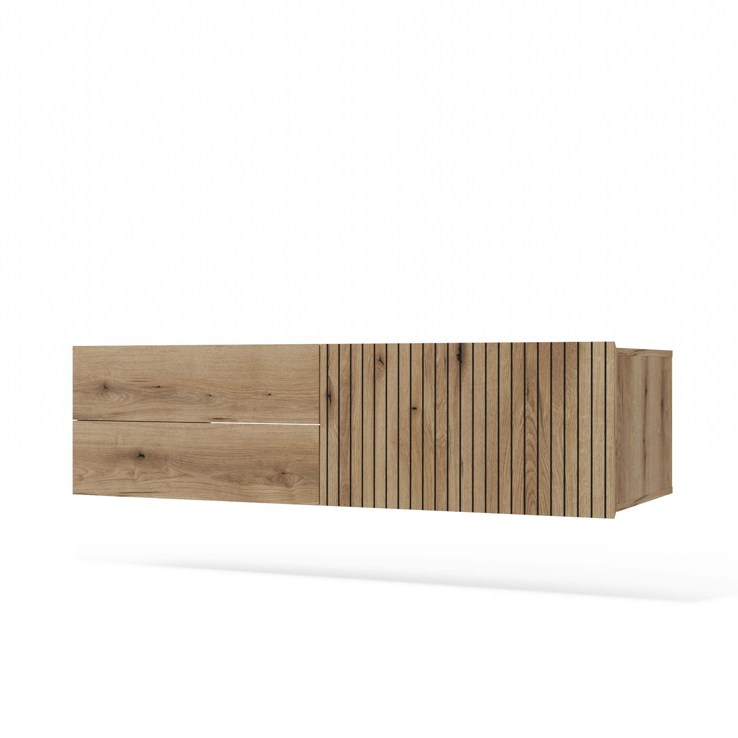 Raumhirsch Furniture Badkommode Unterschrank Badezimmerschrank Badschrank (Hängeschrank Maße 53 x 37 x 140 cm, stabil & einfach Montage) – Bild 2 von 5