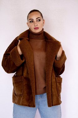 MonCaprise by Clothè Fellimitatjacke Plüschjacke Kunst-Webpelz Jacke mit Bindeverschluss Leichtgewicht