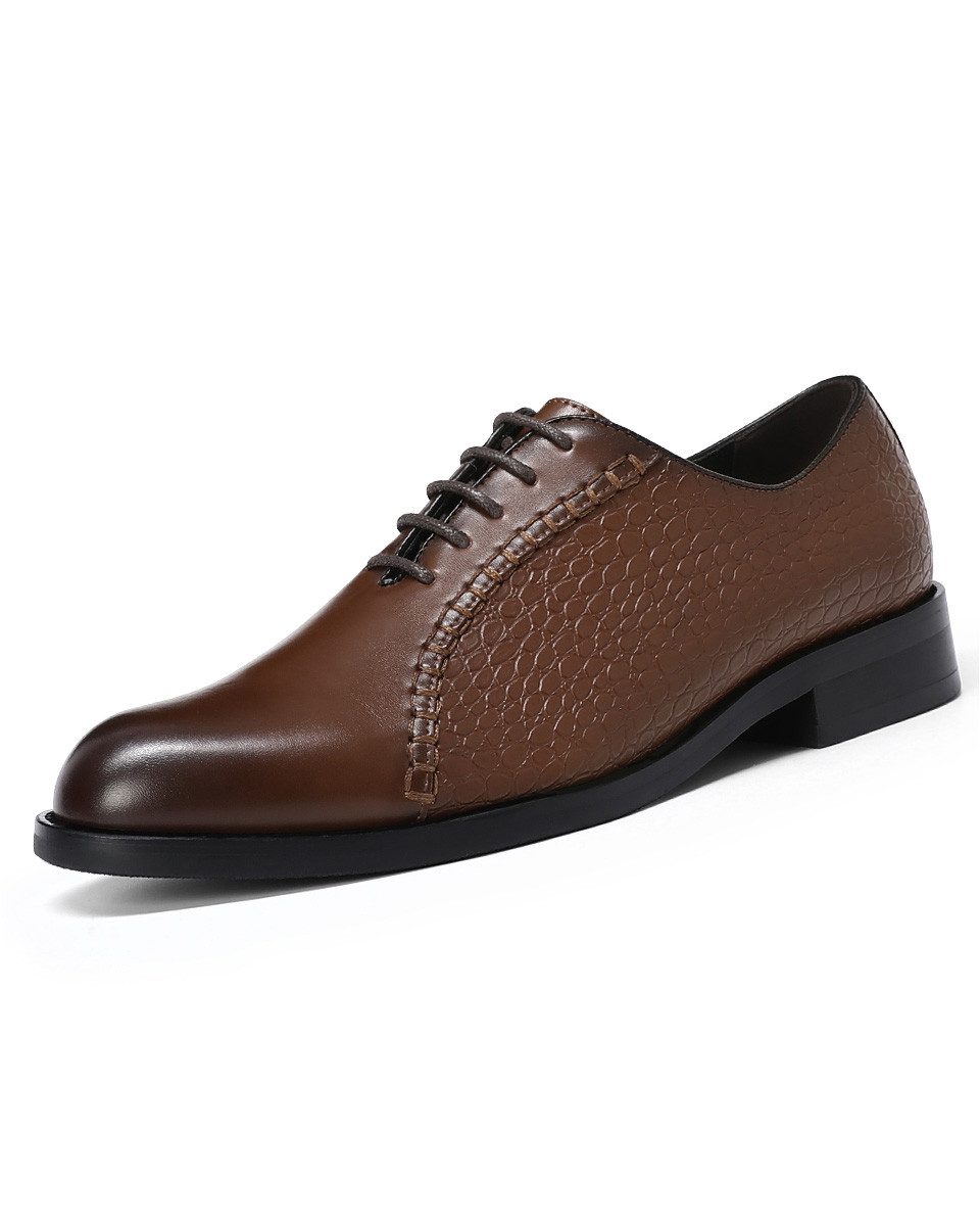 Allthemen Schnürschuh Herren Business Schnürschuhe mit Krokoprägung Klassisch Oxford