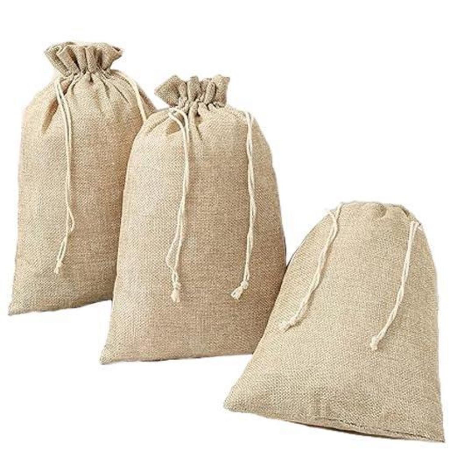 LuxusKollektion Jutesäckchen Jutesäckchen 30x40cm beige 5 Stück