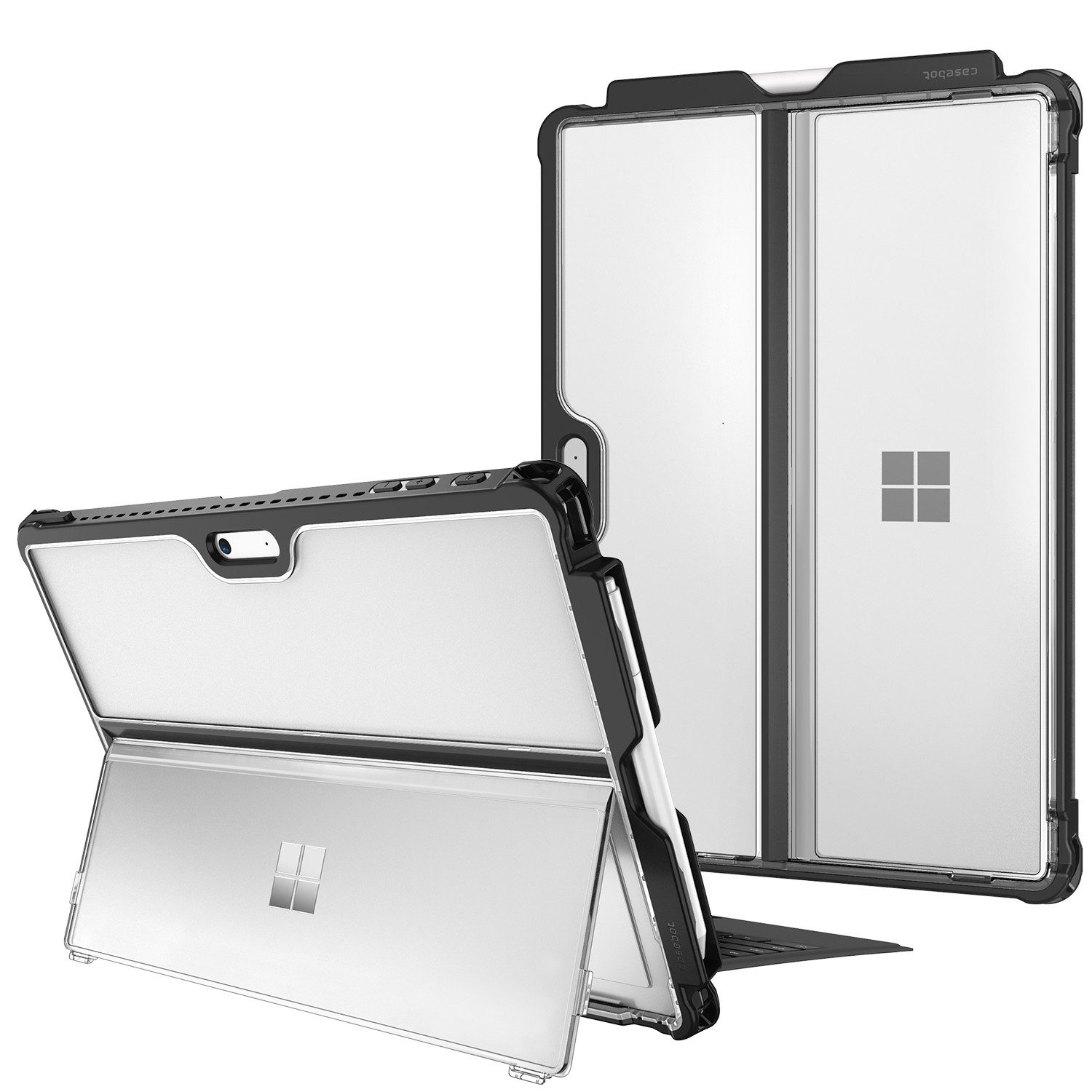 Fintie Tablet-Hülle für Microsoft Surface Pro 7+/7/6/5/Pro LTE 12.3 Zoll, mit Stifthalter, Hartschalen für Original Ständer, Kompatibel mit Type Cover Tastatur