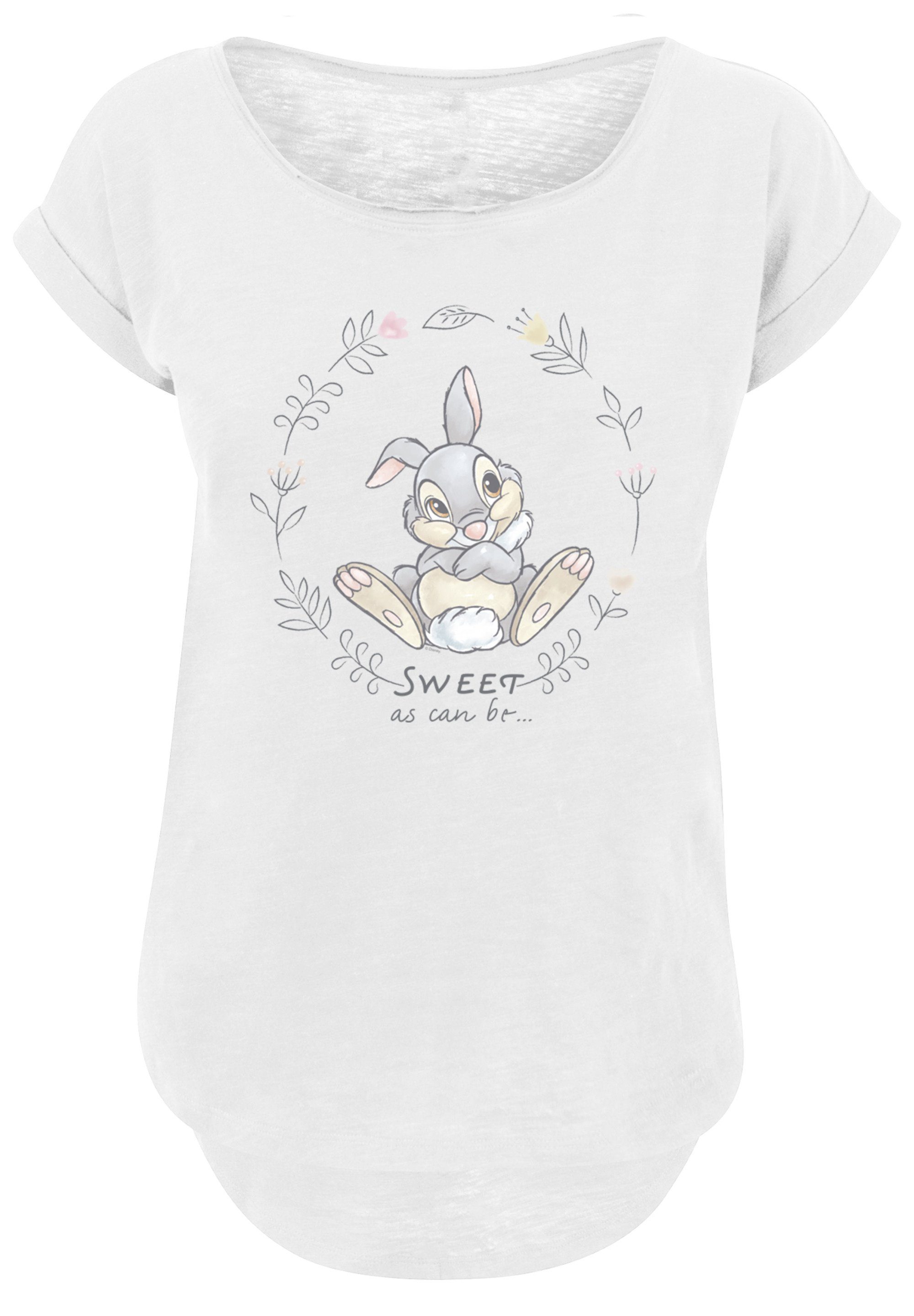 Damen Disney Hinten lang Print, Can T-Shirt geschnittenes T-Shirt As Sweet F4NT4STIC Bambi Klopfer Thumper Be extra