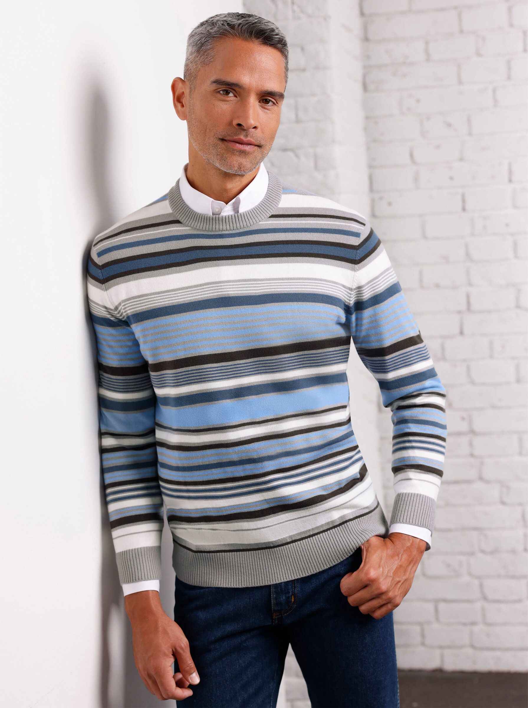 Sieh an! Strickpullover Rundhals-Pullover Langarm