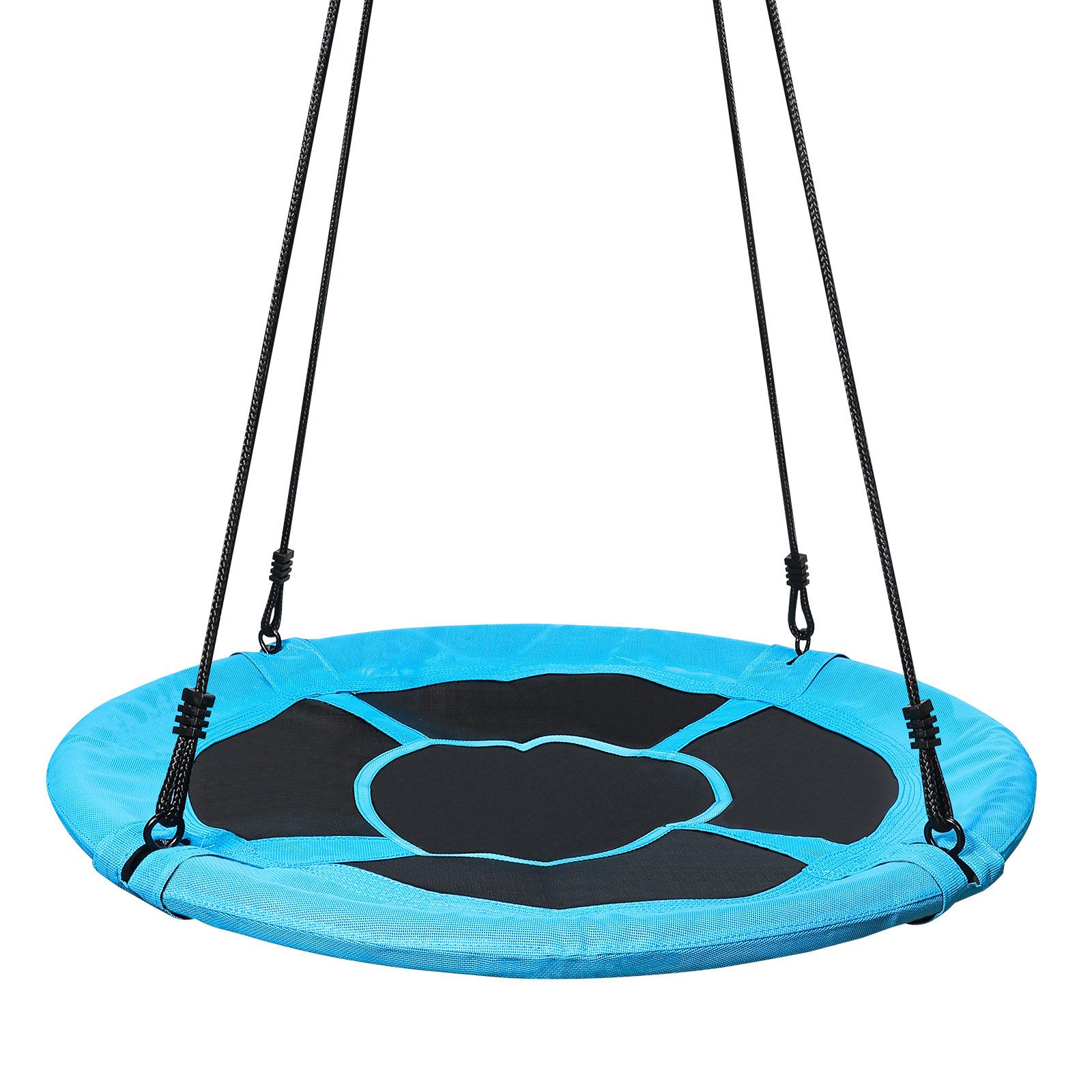 Yorbay Nestschaukel Tellerschaukel mit 150-180cm verstellbaren Seil, Rundschaukel für Kinder und Erwachsene Blau, Ø100cm/Ø120cm/Ø150cm