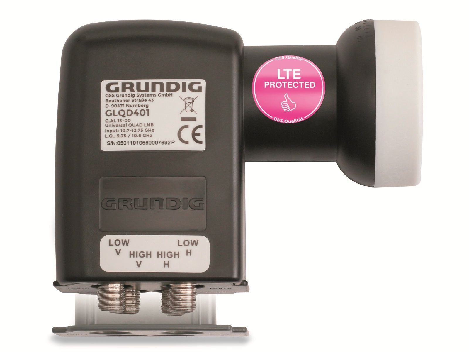 GRUNDIG Quad-LNB GLQD401 Universal-Quad-LNB Grundig