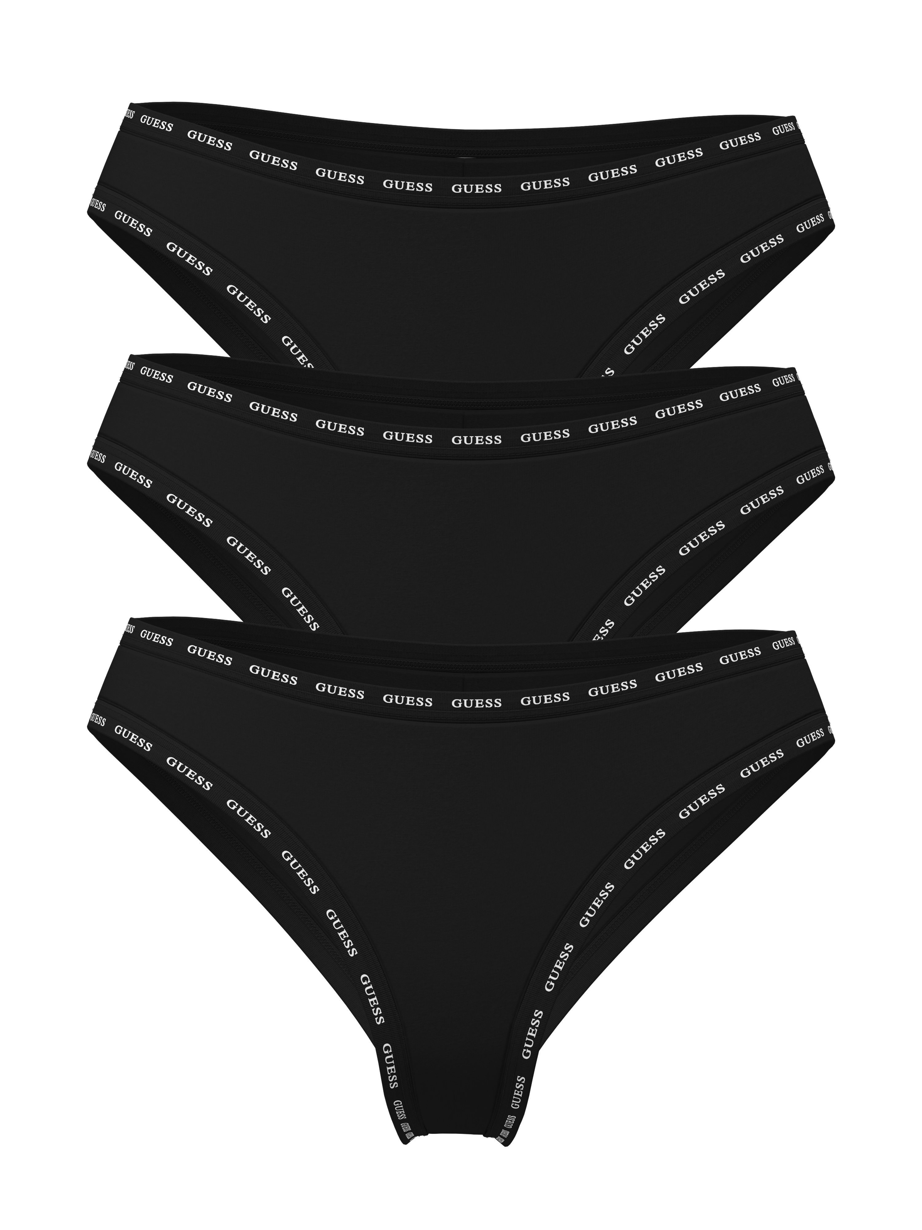 Guess Brasilslip 3 PACK BASIC BRAZILIAN (Packung, 3-St) mit Logo-Details, Stretch-Qualität