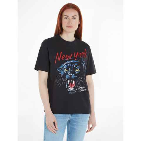 Tommy Jeans T-Shirt TJW RLX WASHED PANTHER TEE mit Frontprint
