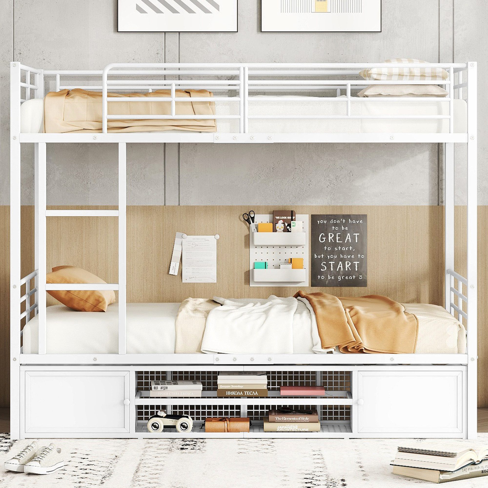 Flieks Etagenbett, Kinderbett Metallbett 90x200cm mit günstig online kaufen