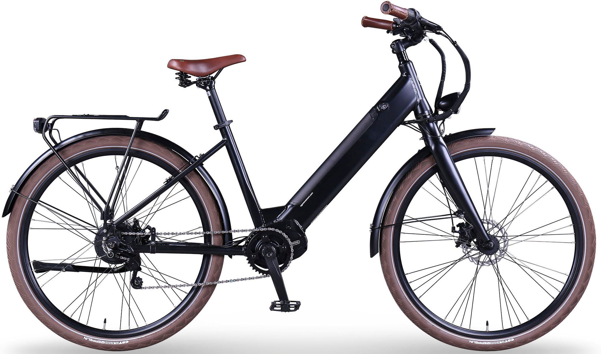 eGO Movement E-Bike City 25 Julia Wave 45 cm Schwarz 28", Enviolo Schaltwerk, Nabenschaltung, Mittelmotor, 504 Wh Akku, Pedelec