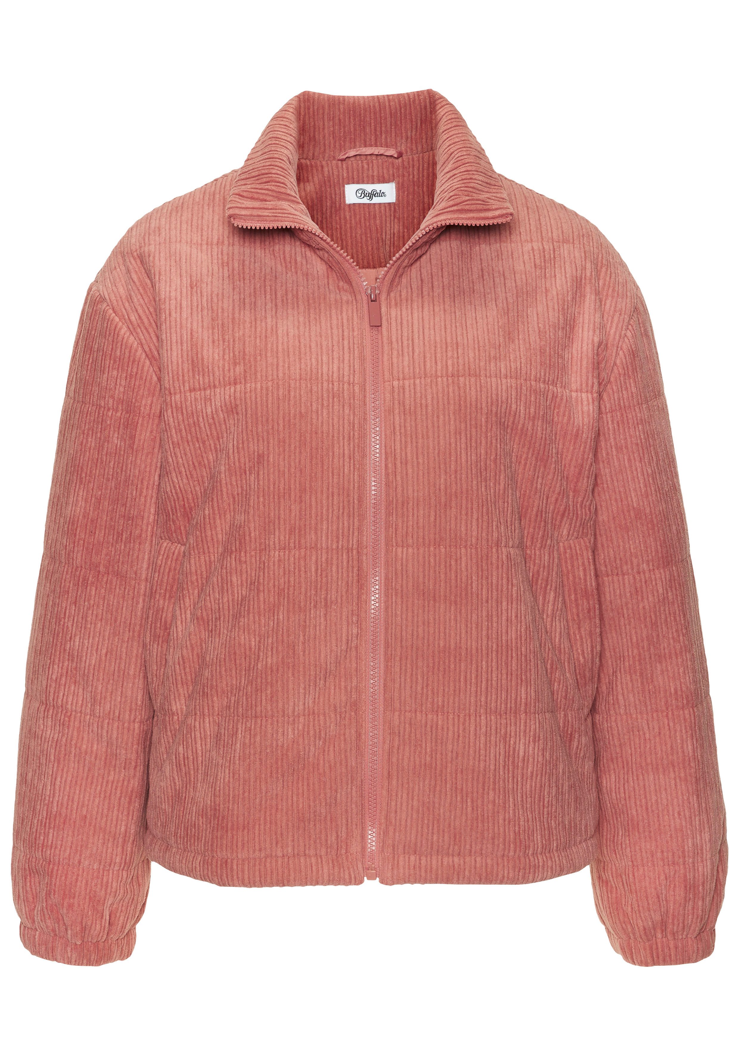 Buffalo Cordjacke mit Reißverschluss und Eingrifftaschen Leicht wattierte Übergangsjacke aus weichem Cordstoff, Frühlingsjacke – Bild 2 von 5