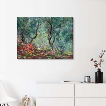 Posterlounge Leinwandbild Claude Monet, Olivenbäume im Moreno-Garten, Wohnzimmer Malerei