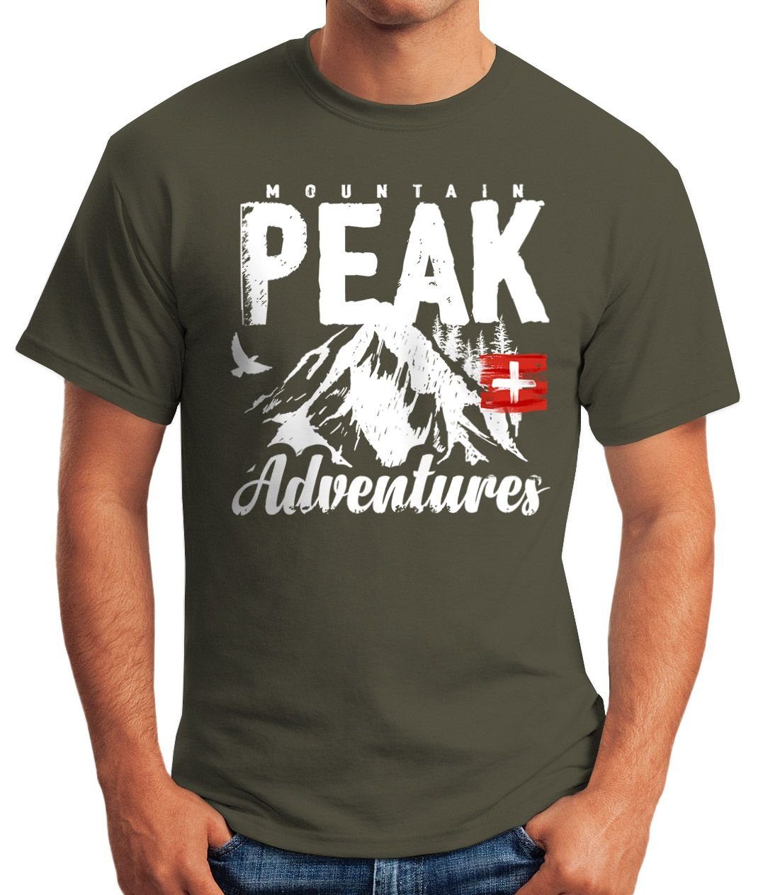 MoonWorks Print-Shirt Wander Herren T-Shirt Mountain günstig online kaufen