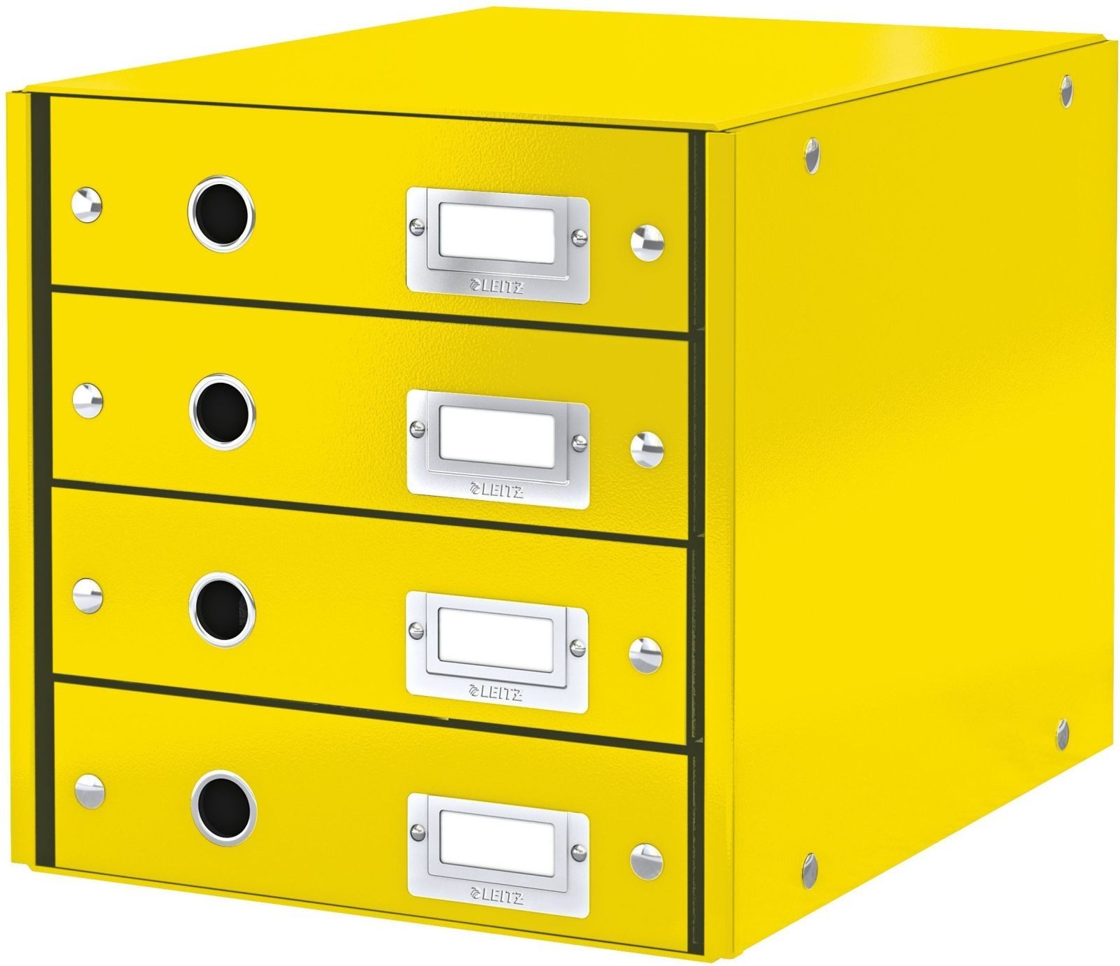 Organizer Schubladenset Click & Store Wow 4 Schubladen Graukarton gelb (3 Stück)