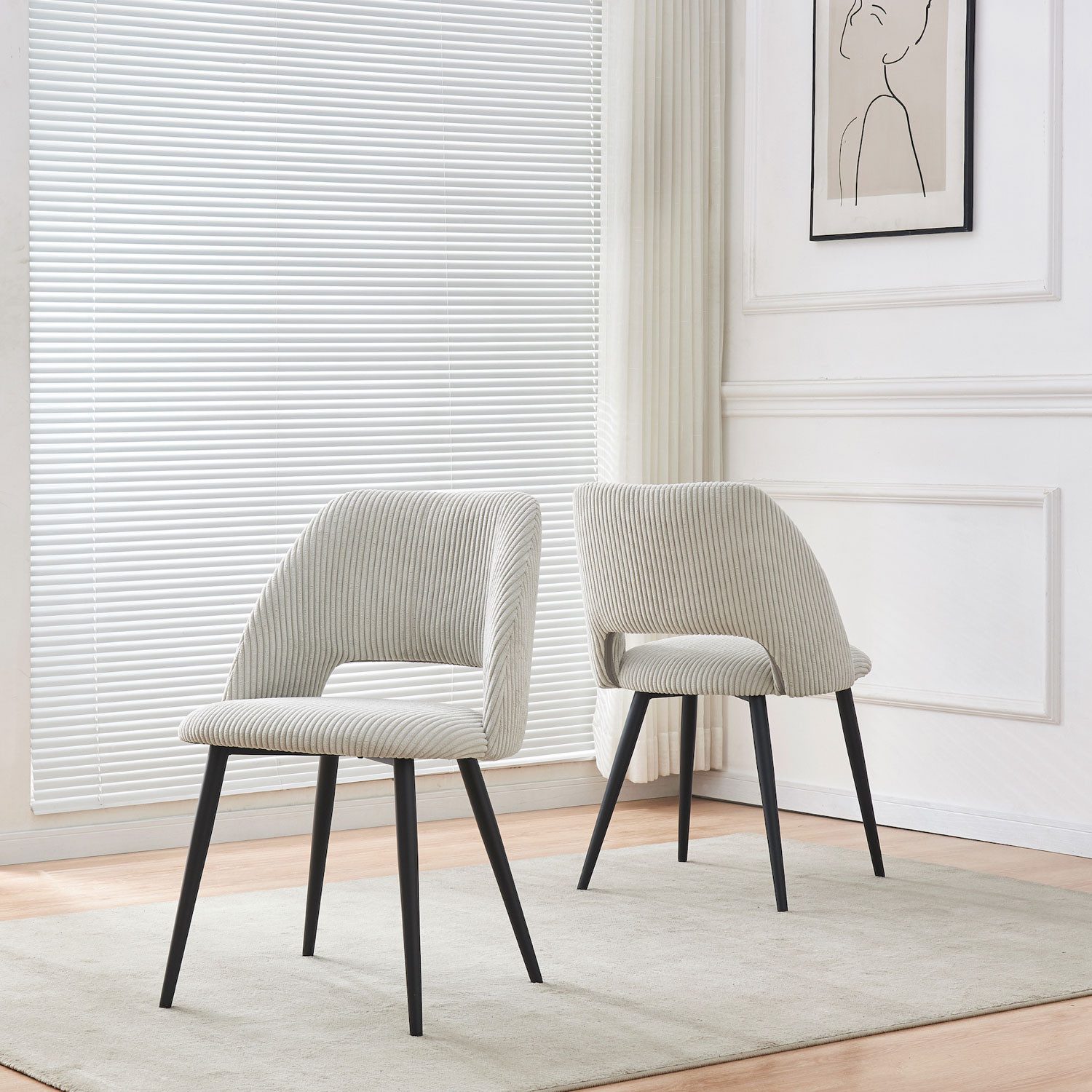 B&D home 4-Fußstuhl VICKY (2er Set, 2 St), gepolstert, Kordsamt