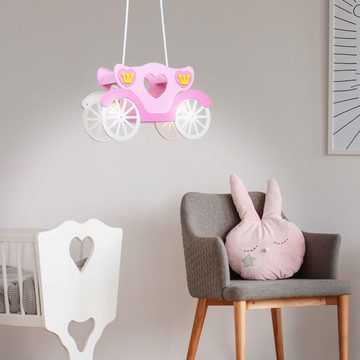 etc-shop LED Pendelleuchte, Leuchtmittel inklusive, Warmweiß, LED 14 Watt Kinder Deckenleuchte Mädchen Hängeleuchte rosa