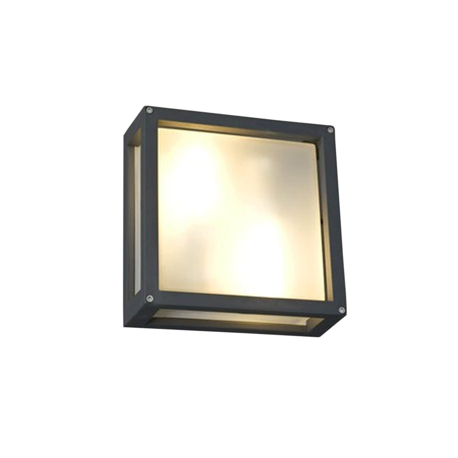 Licht-Erlebnisse Außen-Wandleuchte INDUS, ohne Leuchtmittel, Wandlampe Modern Aluminium Anthrazit IP44 E27 Außen Garten