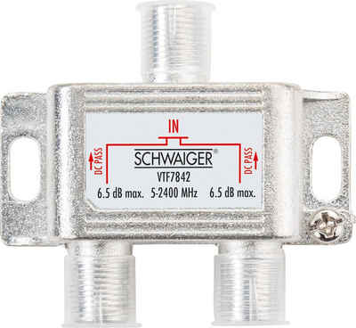 Schwaiger SAT-Verteiler VTF7842 531 (verteilt ein Signal auf zwei Teilnehmer), für Kabel-, Antennen- und Satellitenanlagen
