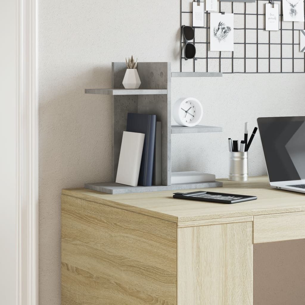 vidaXL Mehrzweckregal NA Ablage Regal Schreibtischregal Schreibtischorganizer Betongrau 42x2