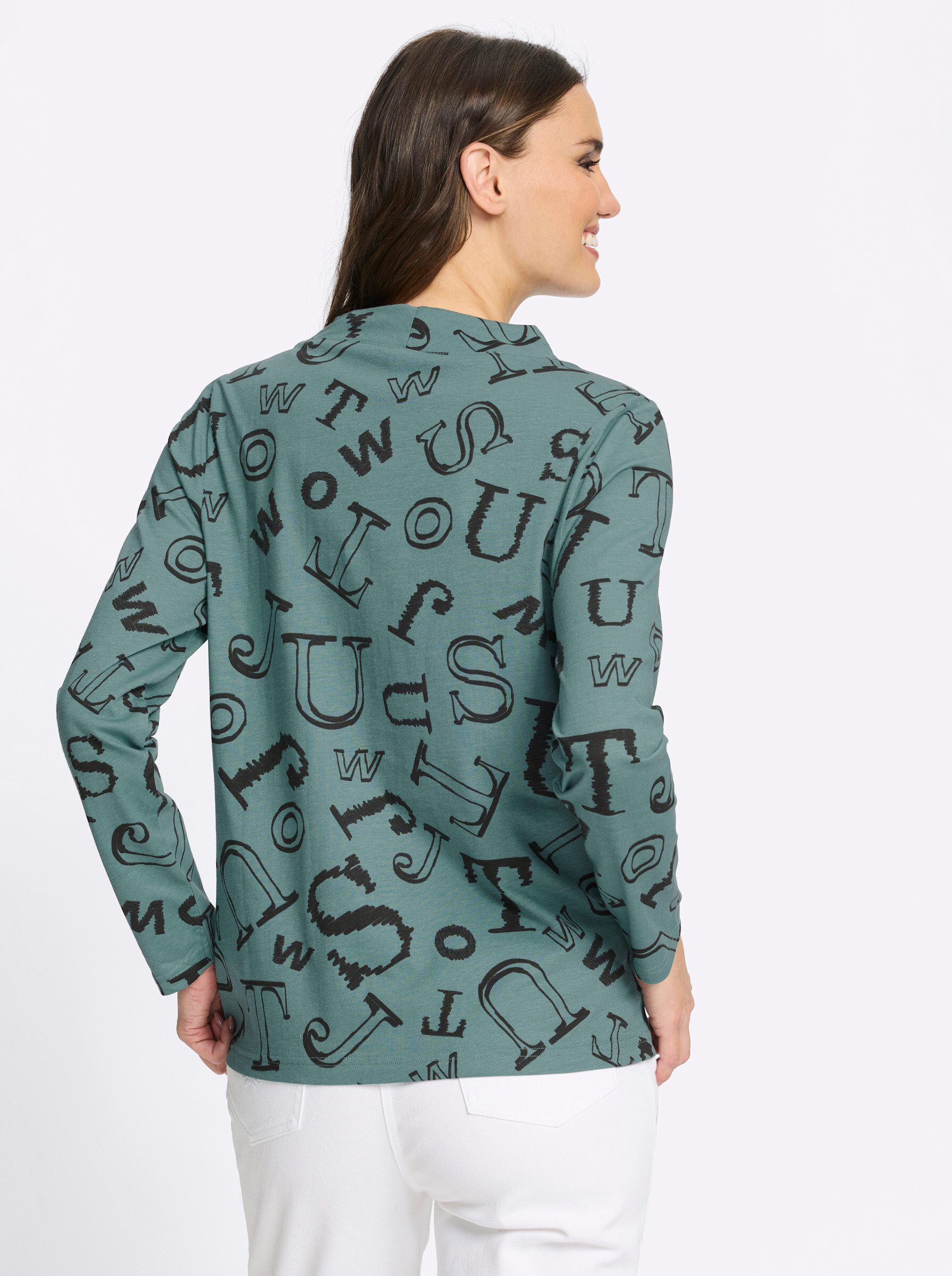 Sieh an! T-Shirt Stehkragen-Shirt Langarm – Bild 3 von 5