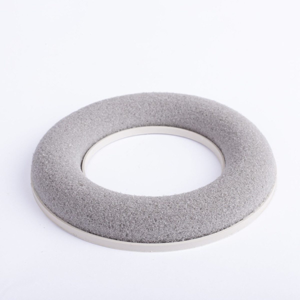 artplants Bastelmoos Steckschaum Ring AMEB, mit Kunststoffunterlage, grau, Ø 15 cm