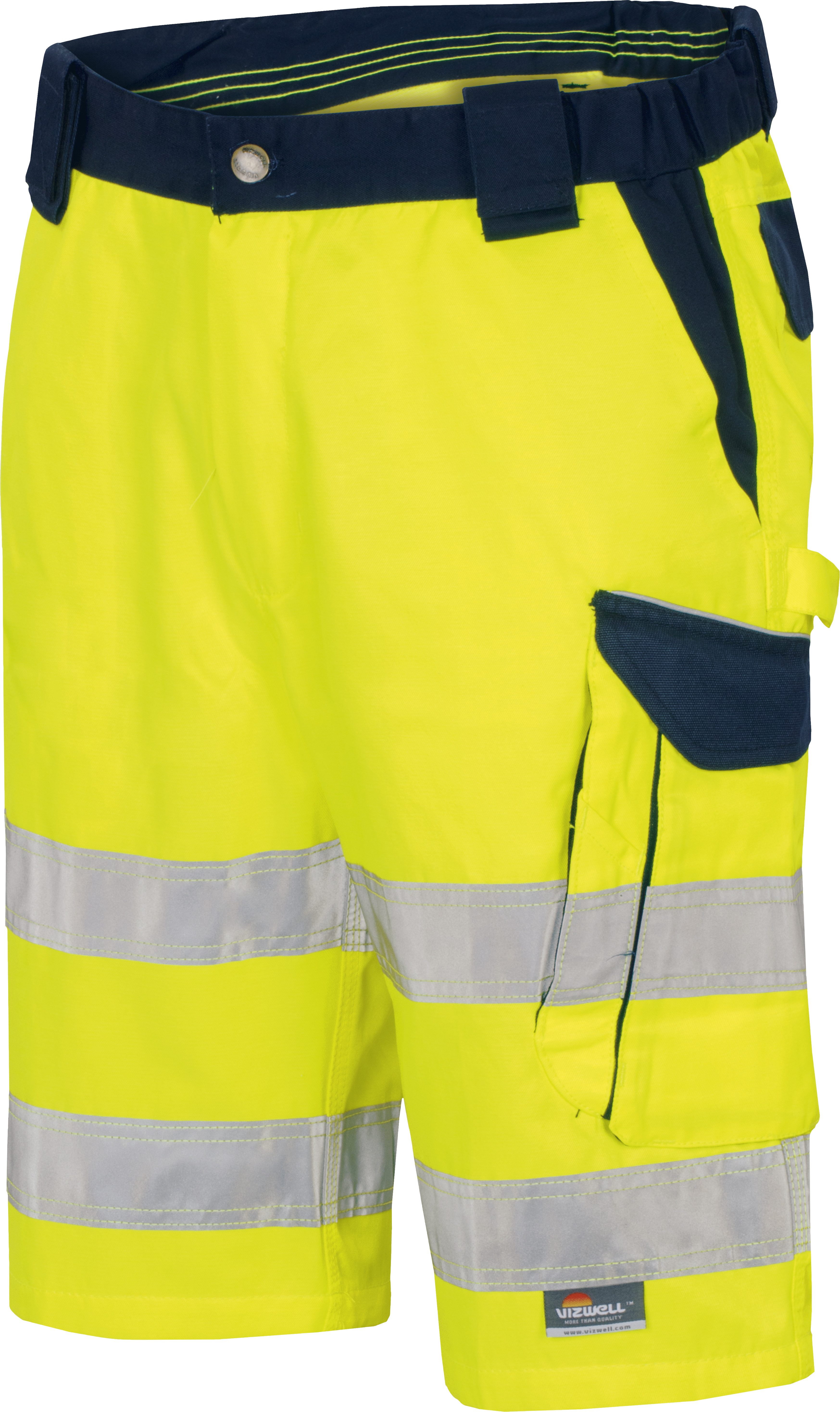 vizwell Arbeitsshorts Warnschutz Short kurze Herren Arbeitshose reflektierend - strapazierfähig - zertifiziert
