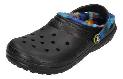 Crocs CLASSIC LINED SPRAY DYE CLOG KIDS Hausschuh Black Multi