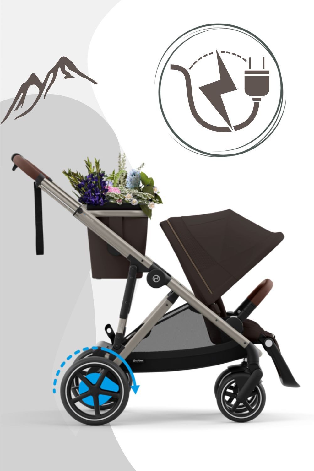 Cybex Kombi-Kinderwagen e-Gazelle S Kinderwagen mit E-Antrieb