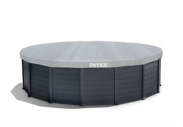 Intex Framepool Intex Graphit 478 x 124 cm mit Poolroboter und (Mega Set 2022, Frame Pool Set Graphit Ø 478 x 124 cm,Sandfilteranlage SF90220RC-1, Digitale Dosierwaage für Poolchemie, Chlor Starterset und Poolrunner S63)