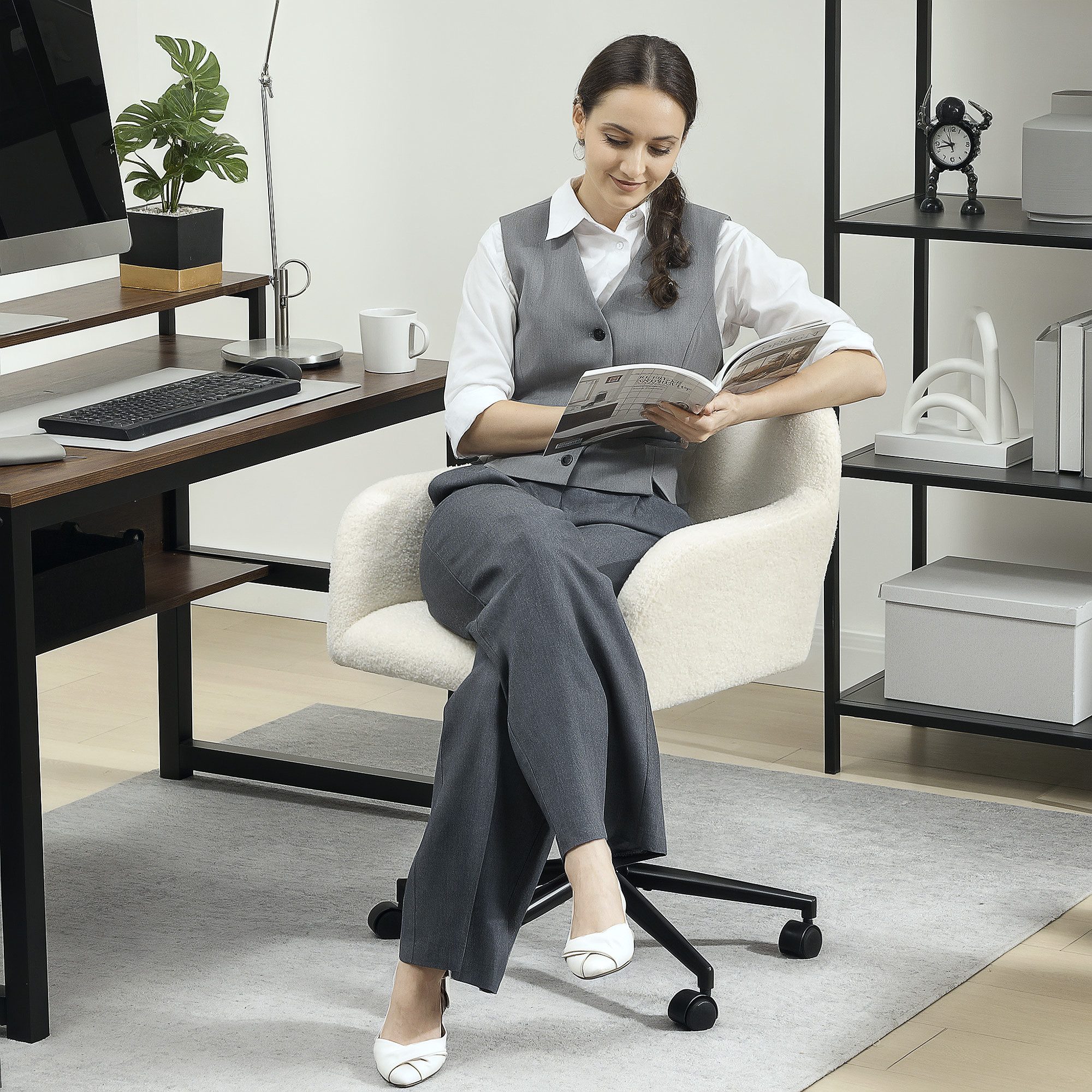 HOMCOM Bürostuhl Schreibtischstuhl höhenverstellbar Homeoffice Stuhl günstig online kaufen