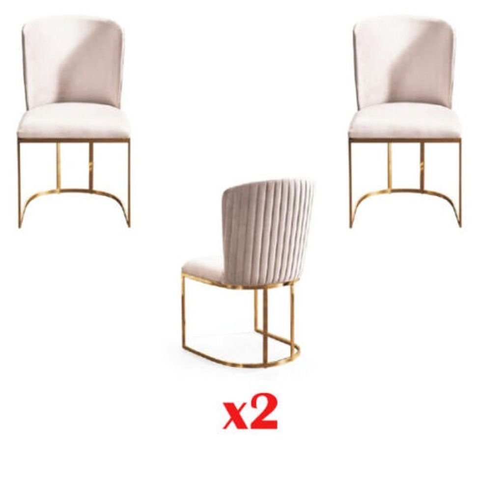 JVmoebel Esszimmerstuhl, Italienischer Stil Set Design Lehn Stühle Polster Sessel Gruppe 2x | Stühle