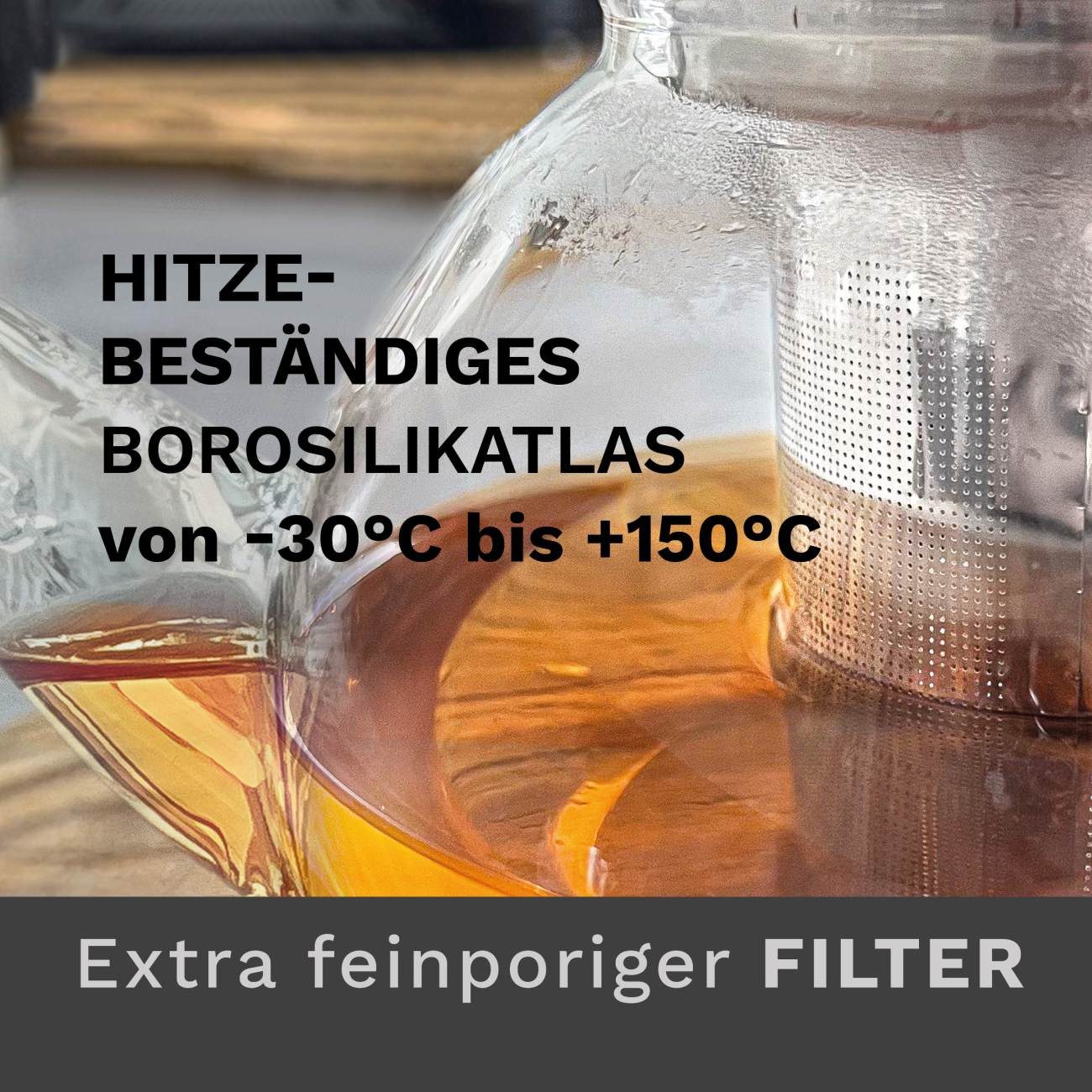 Creano Teekanne Teekanne “flach” 0,8 Liter, 0,8 l, (1er-Set, 2-St., Teekanne & Deckel), tropffrei