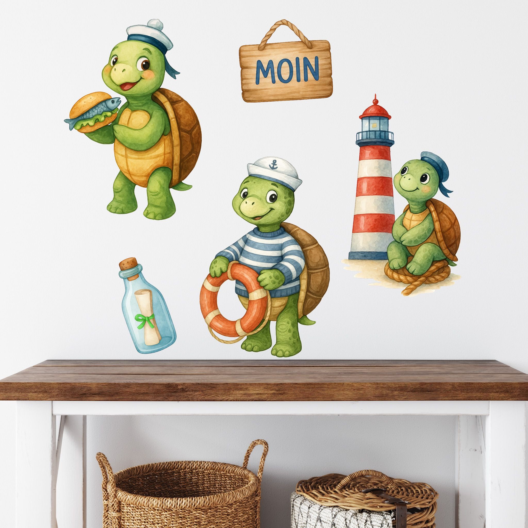 Sunnywall Wandtattoo Aufkleber Maritim Schildkröte - günstig online kaufen